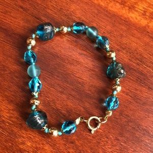 Preloved no brand blue jewelled bracelet